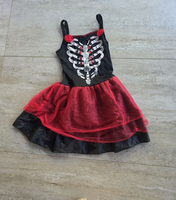 Sukienka 40 42 L XL szkielet halloween andrzejki strój kostium przebranie