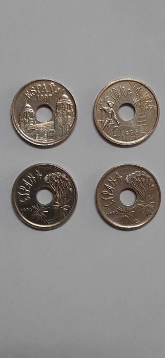 Moedas de Espanha anteriores ao Euro - lote de 15 moedas