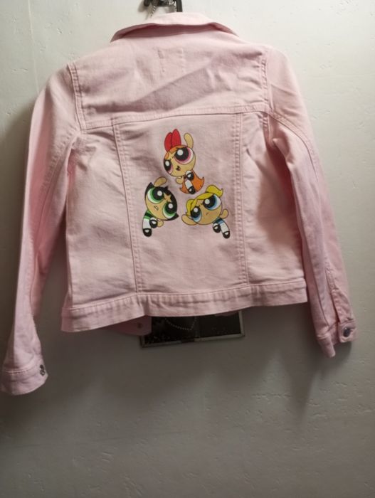 Kurtka dżinsowa z motywem Atomówki dla dziewczynki na rozmiar 140 cm