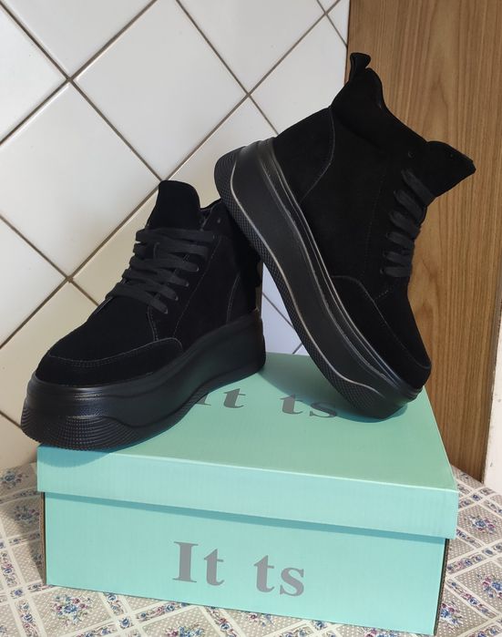 РАСПРОДАЖА Ботинки Сапоги на Платформе Натуральная Замша.