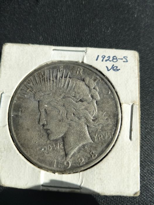 Moeda de Prata 1928-S Peace Dollar - USA Key Date - San Francisco Mint