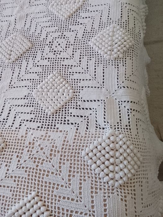 Colcha tricot feira a mao