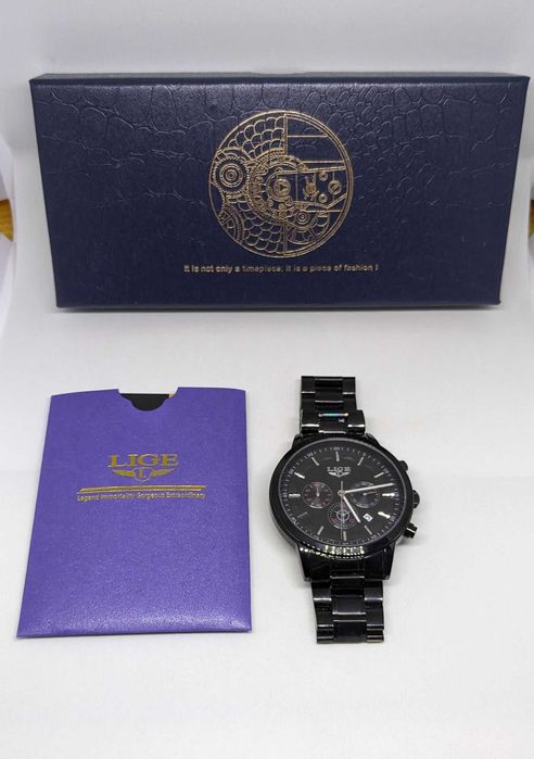 Relogio Lige Homem Prata preta - Portes Grátis