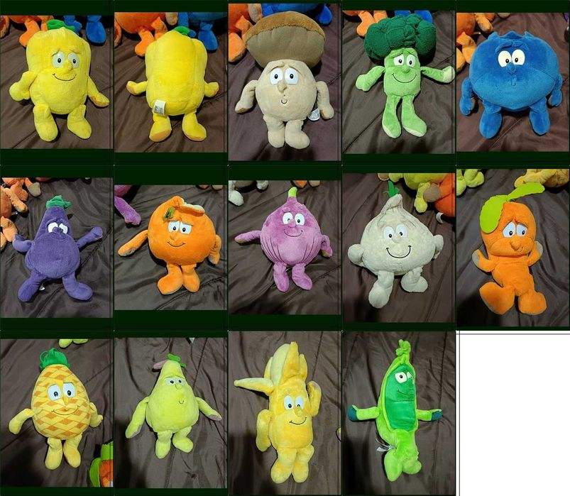 Peluches frutos do Lidl, lote de 13