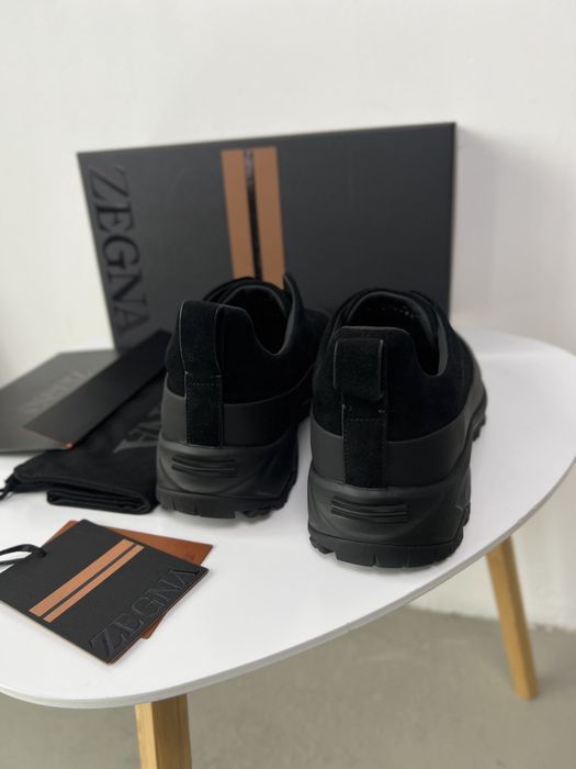 Мужские замшевые кроссовки Zegna ботинки натуральная кожа Зенья ob445