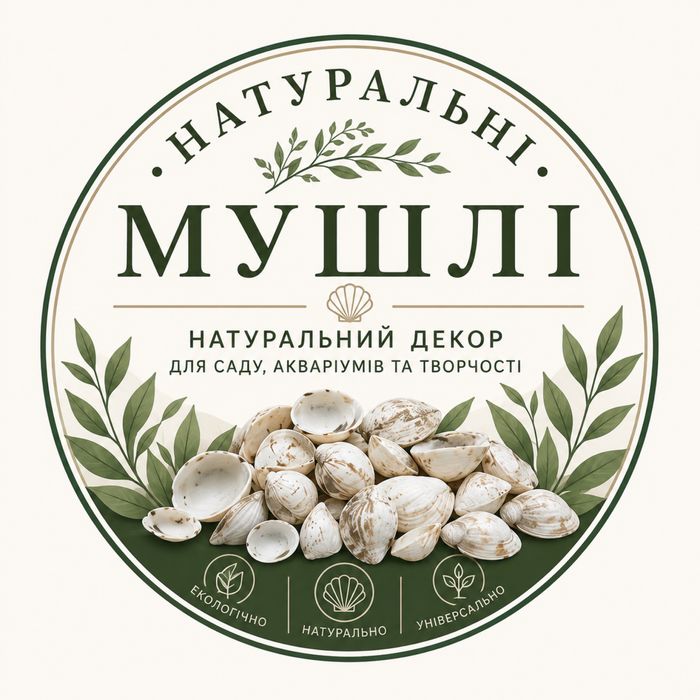 Екологічний декор із натуральних мушель | Для саду, творчості та акваріумів