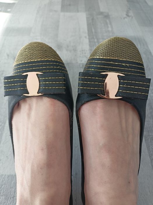 Baleriny damskie balerinki czarne 39