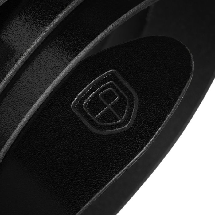 elegancki pasek męski ze skóry naturalnej w czarnym