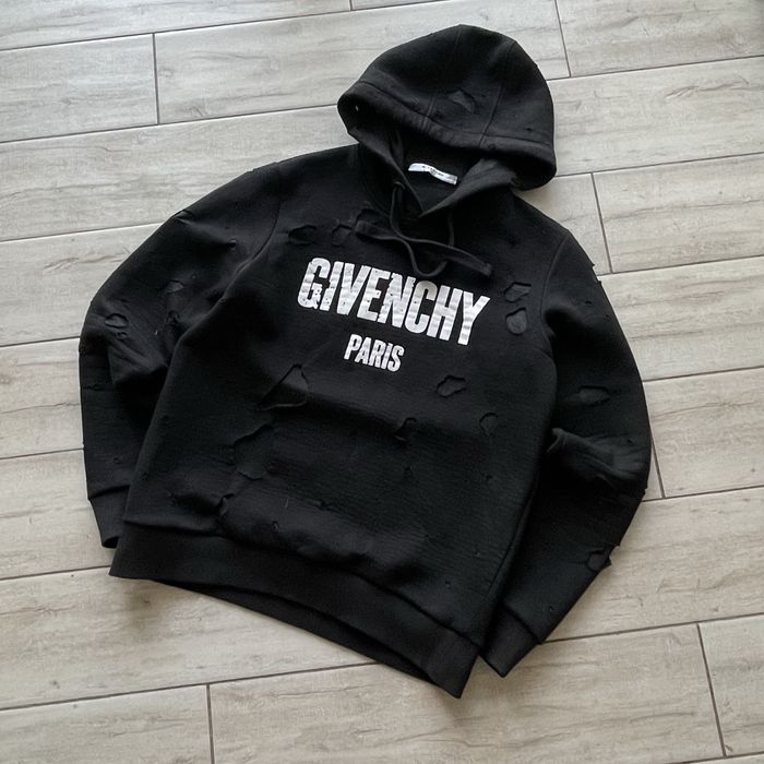givenchy distressed hoodie