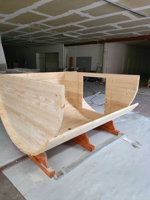 Sauna beczka 3,4m z przedsionkiem zamkniętym do samodzielnego montażu