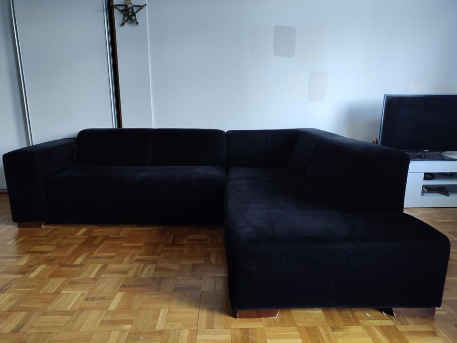 Narożnik czarny duzy nierozkladany