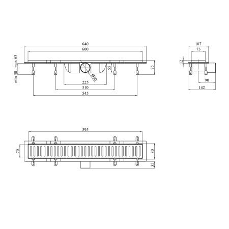 Трап для душу із сухим затвором 600 Kroner Harz