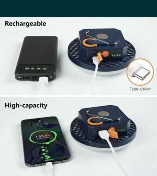 Акамуляторна лампа -ліхтар Моs-14,павербанк,світильник для кемпінгу.