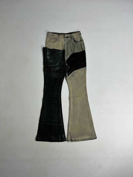 Rick Owens DRKSHDW bolan banana cut клеш джинси штани восковані opium