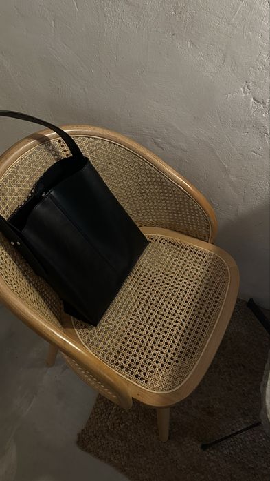 жіночий чорний шопер манго mango шкірзам, тоте tote bag