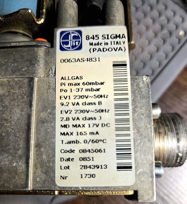Elektrozawór gazowy  SIT  SIGMA 845