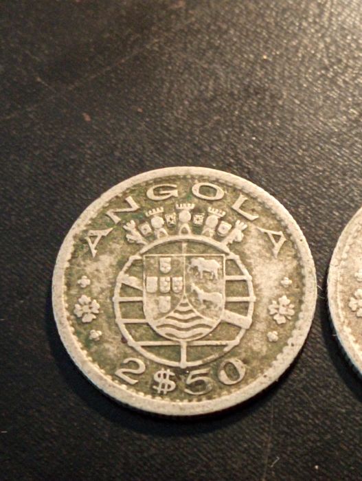 moeda de 2,5 escudos  - Angola 1953 - Cupro Niquel