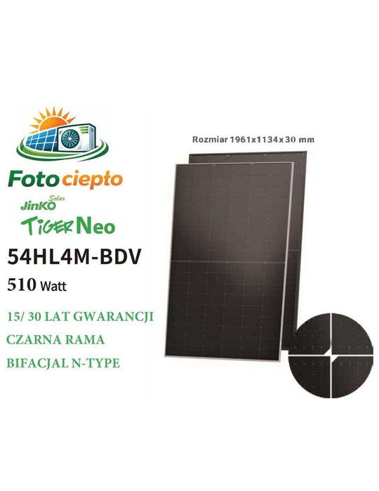 Panel Fotowoltaiczny  Jinko 510W Bifacial