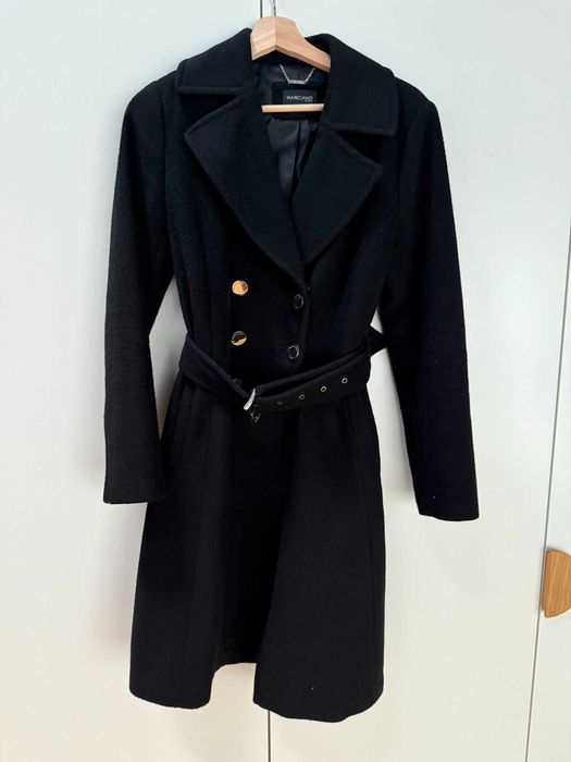 Marciano Guess czarny wełniany płaszcz