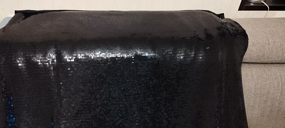 Ткань паеточная цвет черный