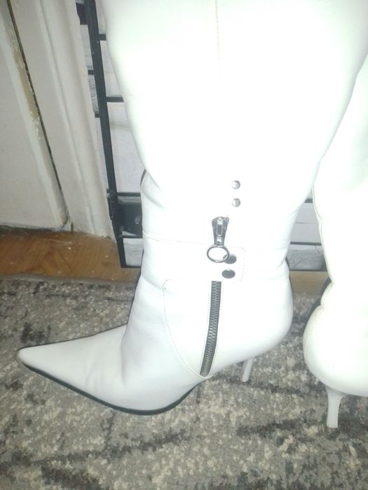 Сапоги ботфорты белые