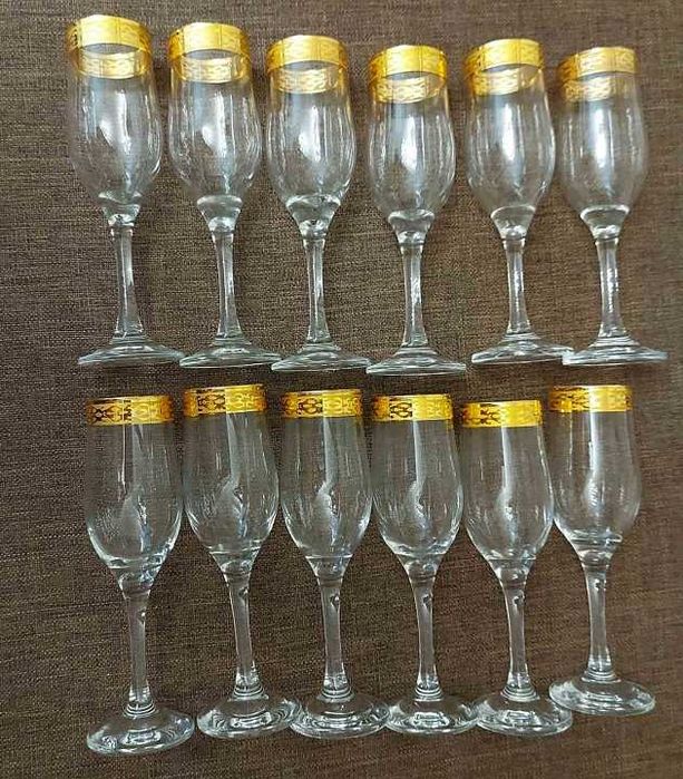 Фужери з позолотою  200мл  (12 шт)