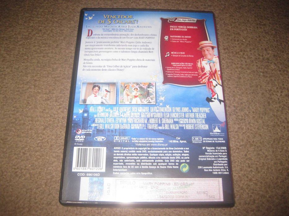 DVD "Mary Poppins" com Julie Andrews