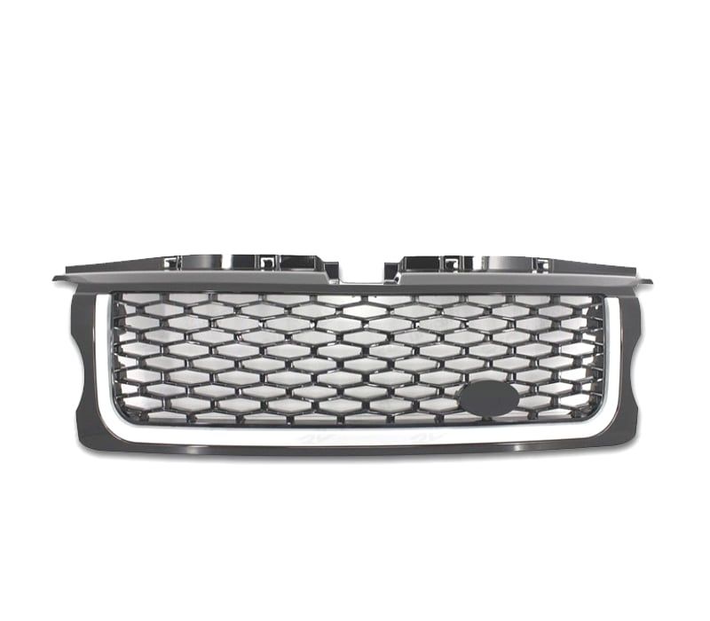 GRELHAS FRONTAIS + LATERAIS RANGE ROVER SPORT 05-09 LOOK PIANO BLACK EDITION