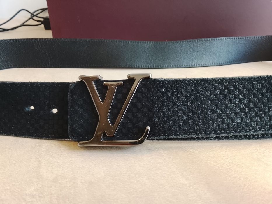Luksusowe oryginalne skórzane pasek męski Louis Vuitton jak nowe