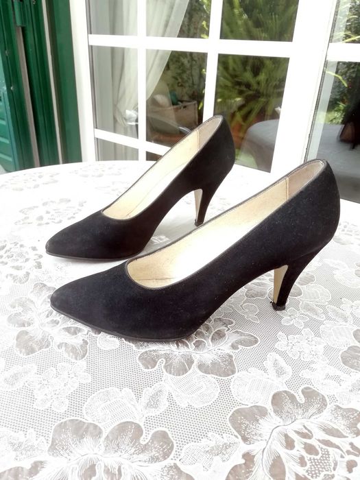 Sapatos Veludo Preto 37