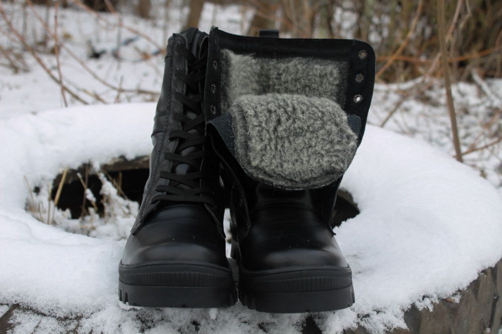 Ботинки, берцы зимние из натуральной кожи и шерсти (B1) (40-46р.)
