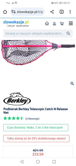 Podbierak berkley nowy, okazja mepps, stradic