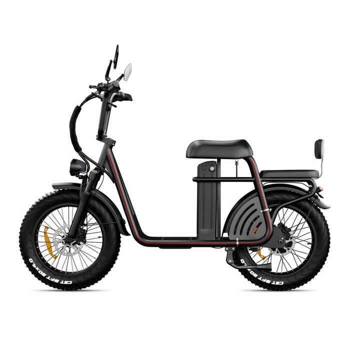 Mota Trotinete Elétrica com Fatbike, Longo Alcance, com Dois Lugares