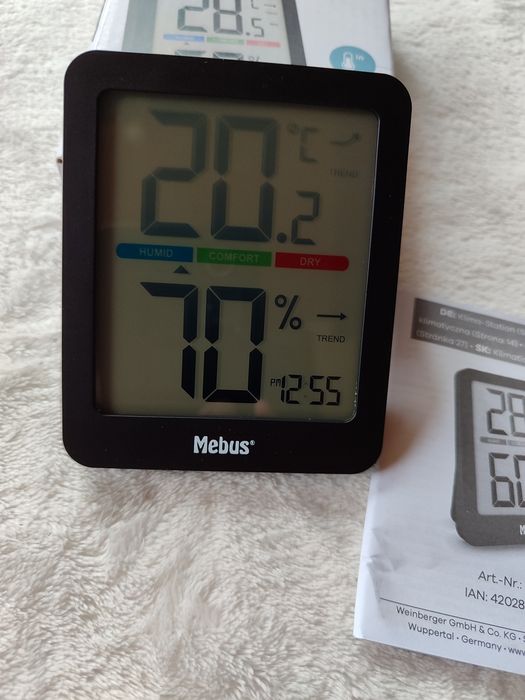 Termometr elektroniczny wewnętrzny Mebus nowy