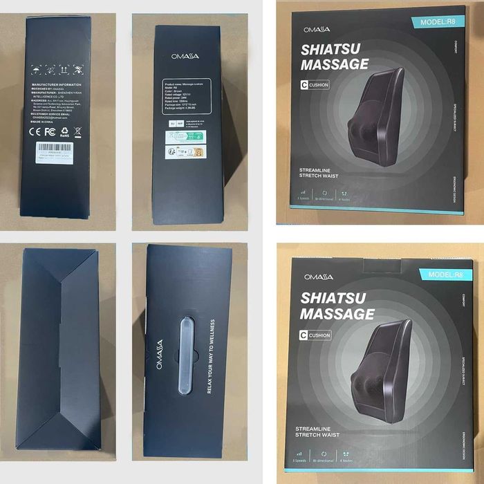 OMASSA Masażer karku z ogrzewaniem, Shiatsu masażer pleców 3D