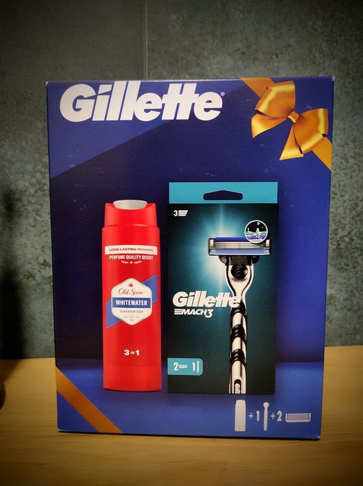 Gillette Zestaw Prezentowy MACH 3 maszynka 2 nożyki+żel Old SPICE 250m