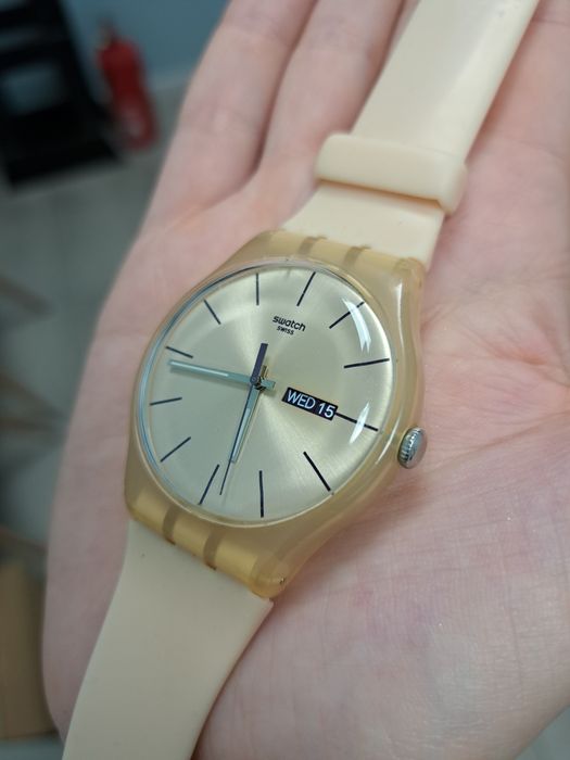 Zegarek swatch new gent nude beżowy