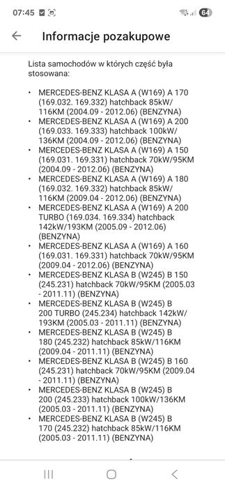 Rozrząd kpl łańcuchowy mercedes A B 1.5 , 1.7