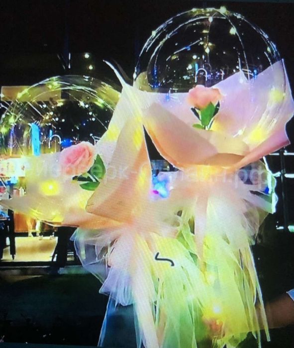 Шары Бобо с 3 Д розой