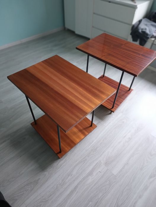 Stolik RTV stół PRL Vintage fajny oryginalny stan 2 szt