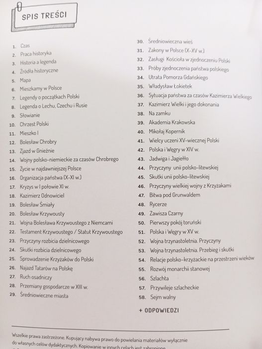 Do niedzieli Historia Polski graficzne karty pracy klasa 4 i 5 nowe