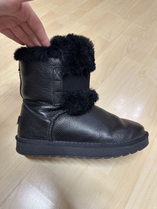 Угги кожаные, натуральный мех на ногу до 37р