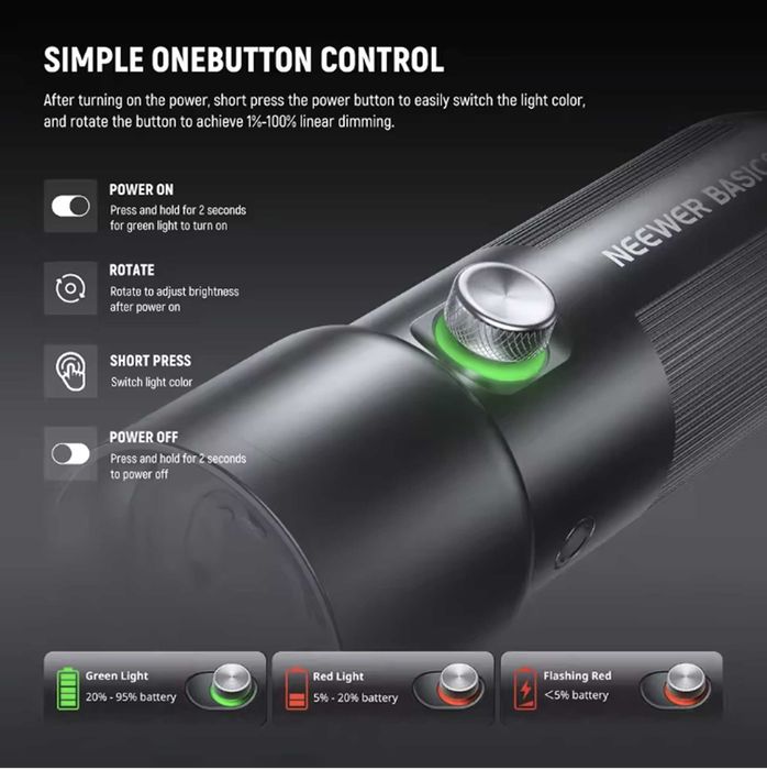 RGB фотоліхтар NEEWER FL10 10w 7500mah для відео фото фонарь для фото