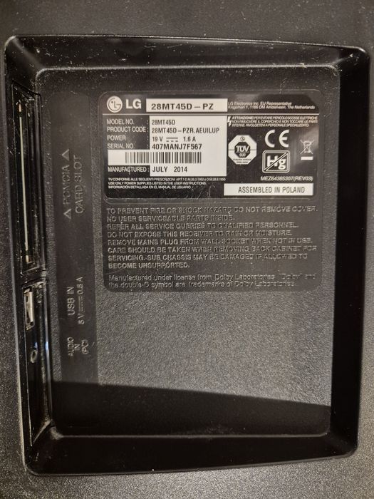Telewizor LG 28MT45D-PZ TV czarny
