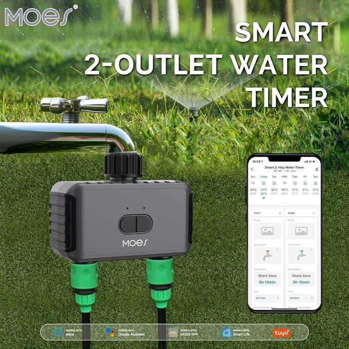 MOES Inteligentny system nawadniania TUYA 3/4" Bluetooth timer zawór