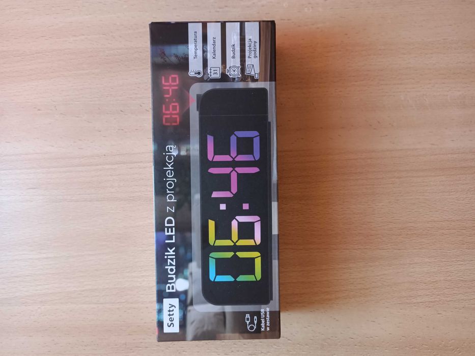 Budzik LED z projekcją