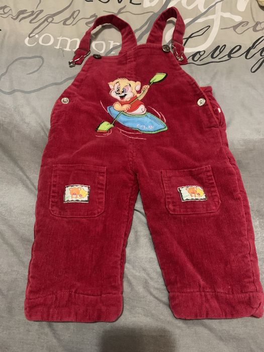 Дитячий вельветовий утеплений комбінезон