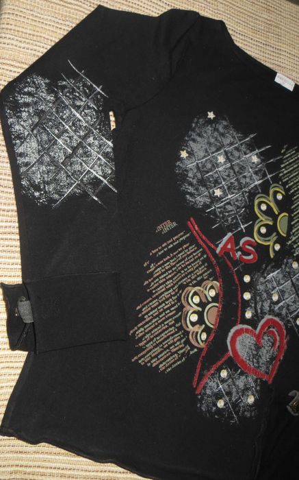 Camisola Ana Sousa Tam. S preta, estampada, molas