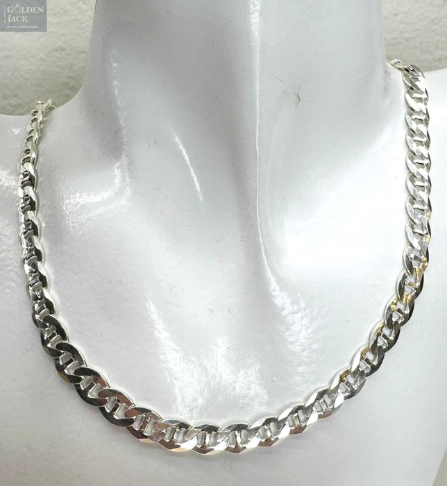 Srebrny łańcuszek splot żyletka srebro pr. 925 waga 28,25 g dł. 50 cm