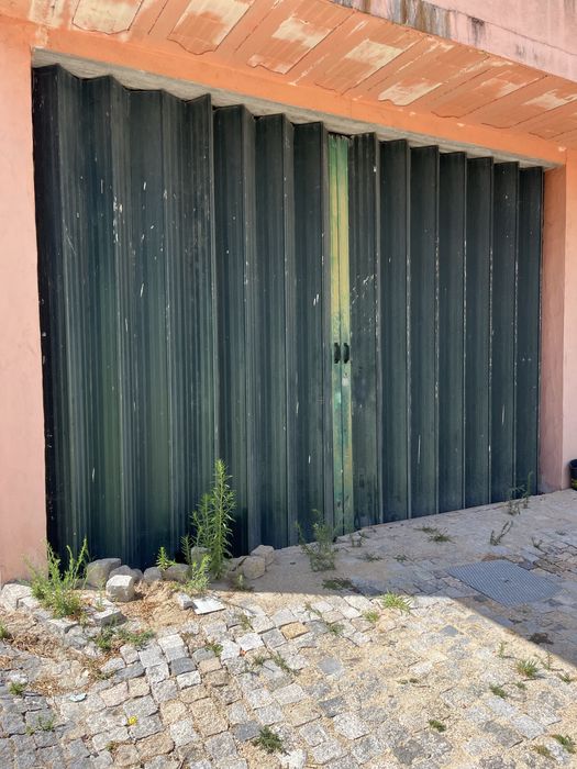 Portão de fole verde